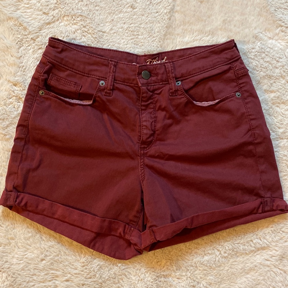 Maroon high waisted shorts